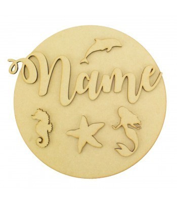 Laser Cut Personalised 3D Basic Circle Plaque - Mermaid Themed